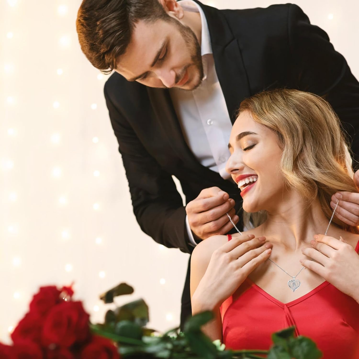 Love Everlasting™: Preserved Red Real Rose & Birthstone Necklace for Women 💖