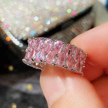 Double Dazzle Luxury Pink Diamond Ring  