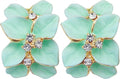 Gilded Garden™: 18K Gold Plated Enamel Leaf & Flower Earrings
