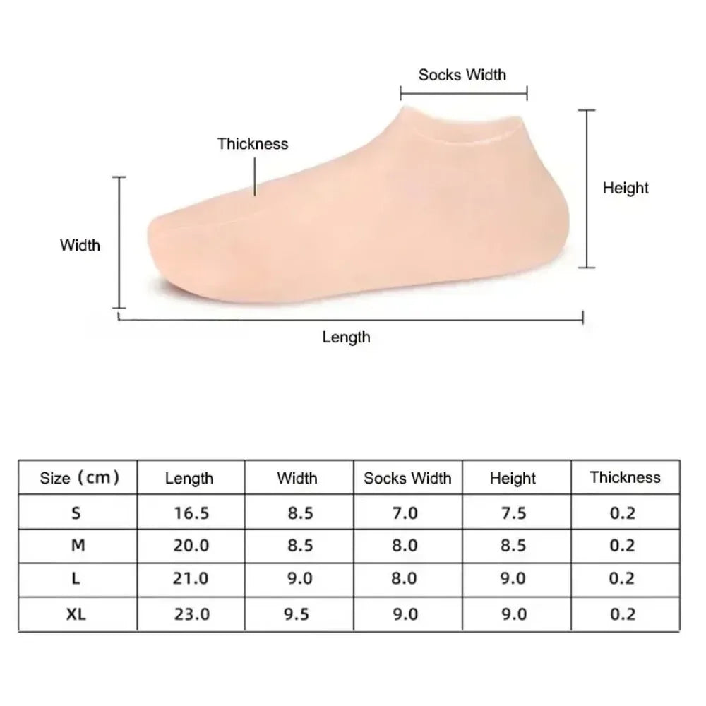 SpaSox™: Silicone Moisturizing Gel Socks - Exfoliate, Hydrate, and Protect Against Dry, Cracked Skin