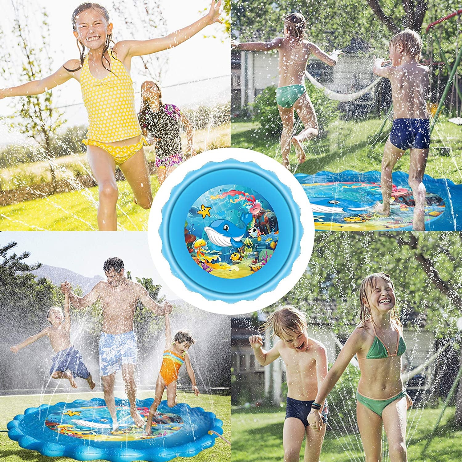 HydroSplash™: Upgraded 79" Splash Pad & Sprinkler Play Mat - Ultimate Summer Water Fun for Kids & Toddlers