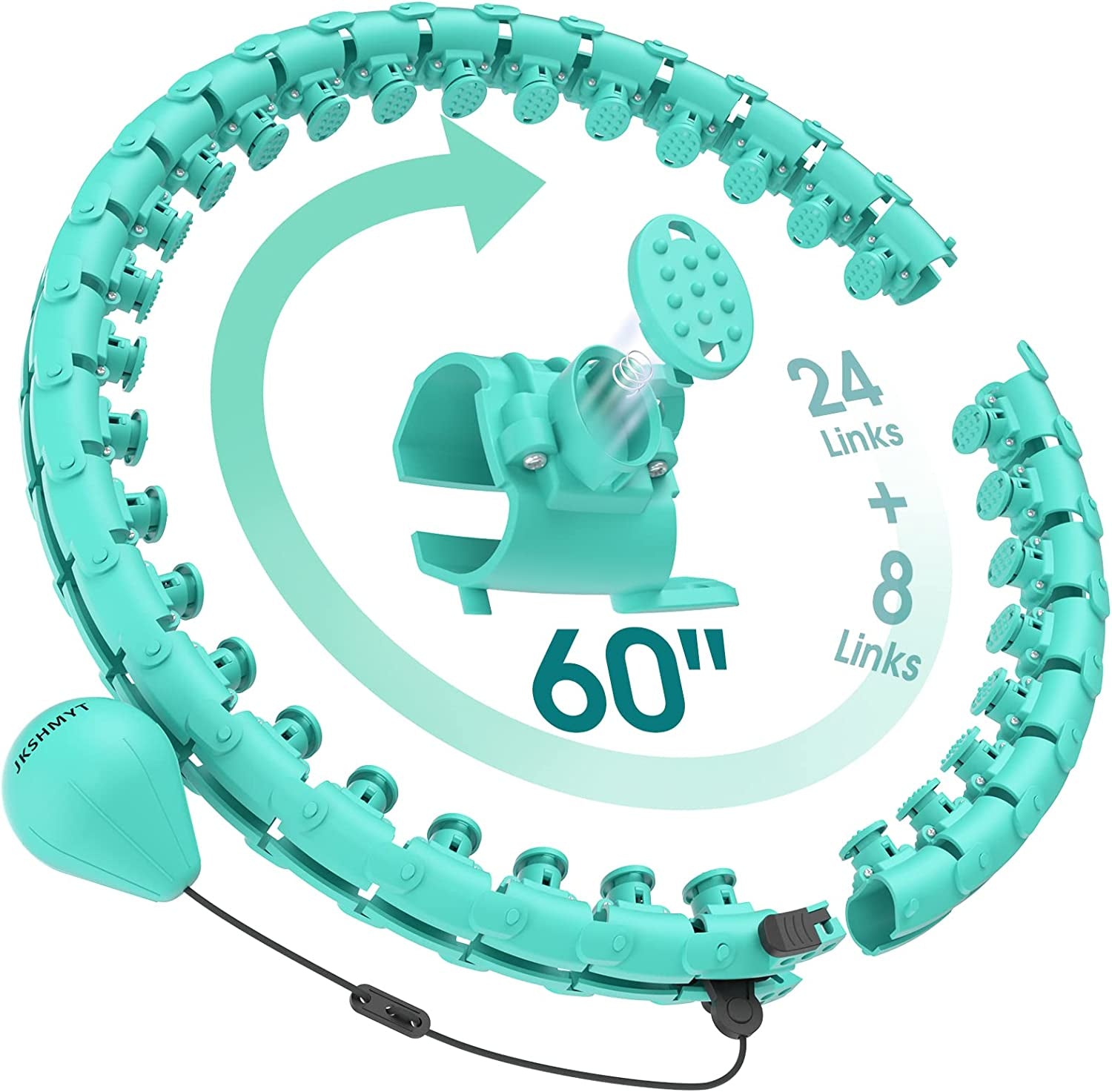 FlexFit™: Smart Weighted Exercise Hoop - Easy Detachable Design with Adjustable Weight, Fit Hoop up to Size 60 Inch Waist, 32 Detachable Links, Suitable for Women and Beginners