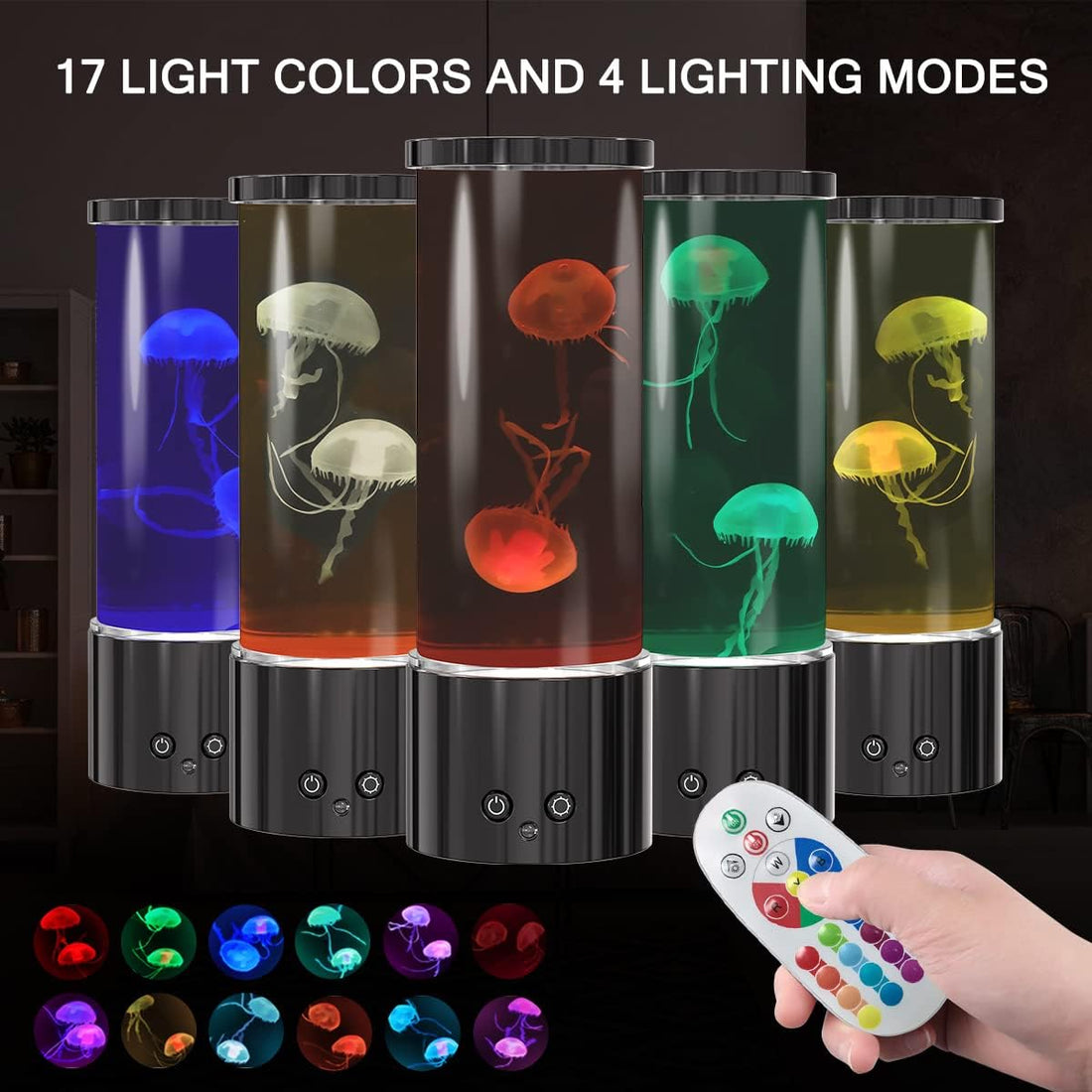 Enchanting LED Jellyfish Lamp - Transform Your Space with 17 Color Changing Dimmable Night Light with Remote Control, for Home Decor & Christmas Birthday Gifts