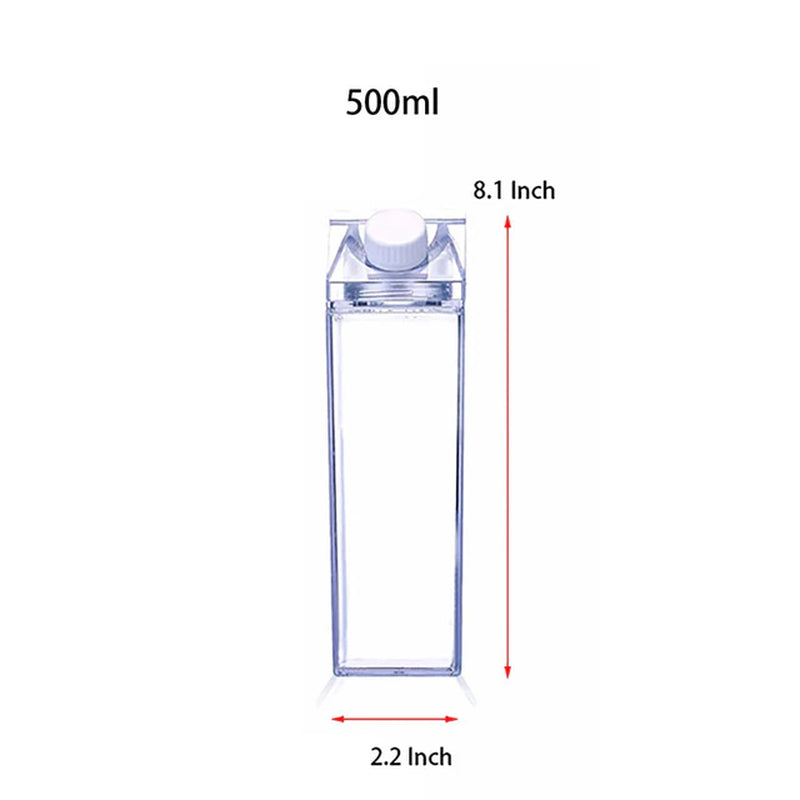 FreshFlow™: Milk Carton Water Bottle- No BPA Leakproof Water Bottle Portable Reusable Milk Carton Shaped Juice Bottle Perfect for Fitness Gym Camping Sports