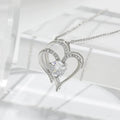 Simple Double Heart Pendant Necklace for Women Couple Stainless Steel Choker Gold Color Chain Wedding Party Friends Jewelry Gift