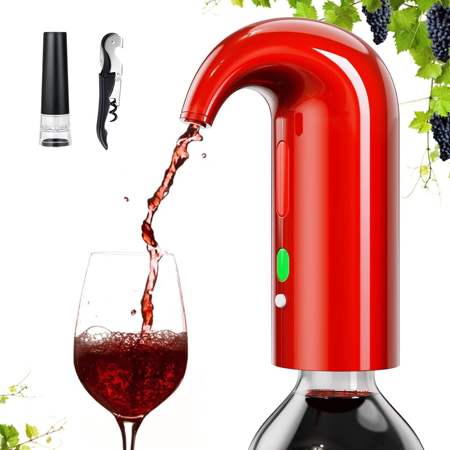 WineWave™: The Ultimate Electric Wine Aerator Experience 🍷✨Electric Wine Aerator| Wine Aeration and Decanter Wine Dispenser Spout Pourer| Wine Accessories Gift for Wine Lovers-Black