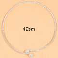 Fashion Rhinestone Heart Collar Choker Necklace for Women Simple Open Collar Necklace Torques Jewelry Accessories