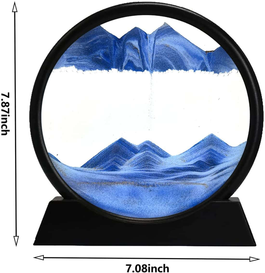 AquaZen™: 3D Dynamic Sand Art (SIZE 7'')- Round Glass Deep Sea Sandscape in Motion, Perfect for Relaxing Desktop or Home Office Decor (SIZE 7'')