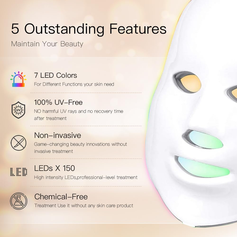 LuminGlow™: 7 Colors Light Facial Skin Care Mask - Rejuvenate, Tighten, and Tone for Youthful, Radiant Skin!