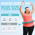 FlexFit™: Smart Weighted Exercise Hoop - Easy Detachable Design with Adjustable Weight, Fit Hoop up to Size 60 Inch Waist, 32 Detachable Links, Suitable for Women and Beginners