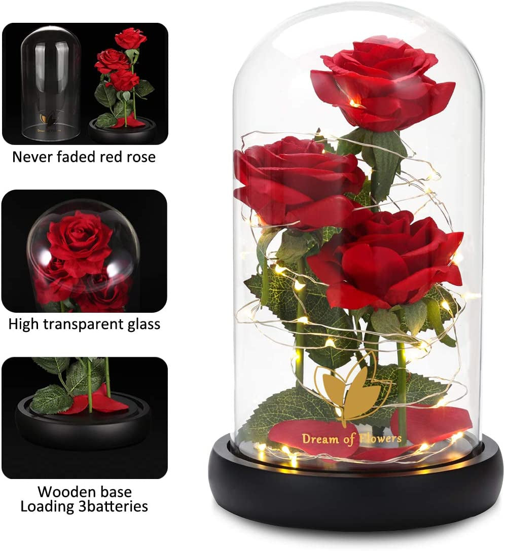 Galaxy Rose Lamp™-  Eternal Rose Flower, Dream of Flowers, Classic Red, LED Light Show