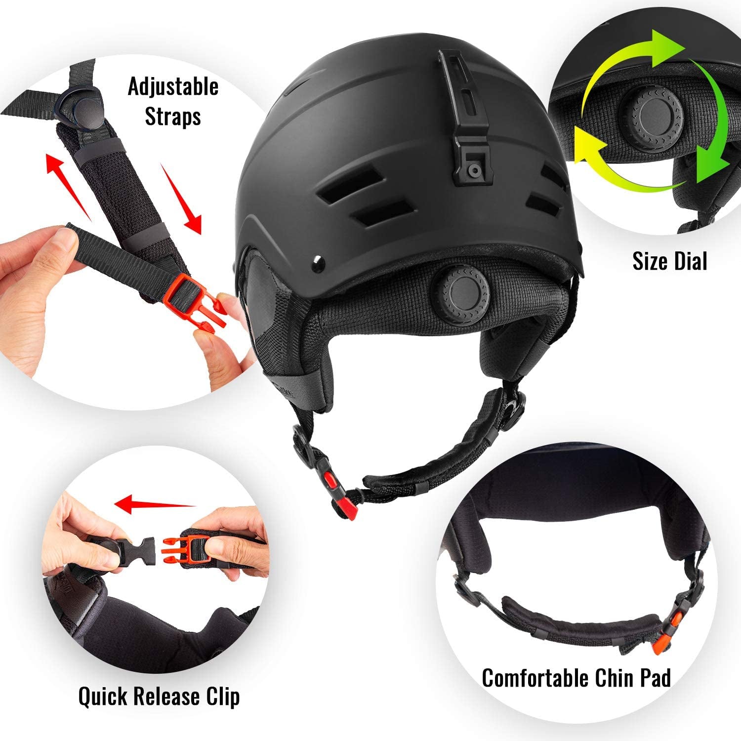 SlopeSafe™: Audio-Compatible Ski and Snowboard Helmet for Men, Women, and Youth - Stay Protected on the Slopes!