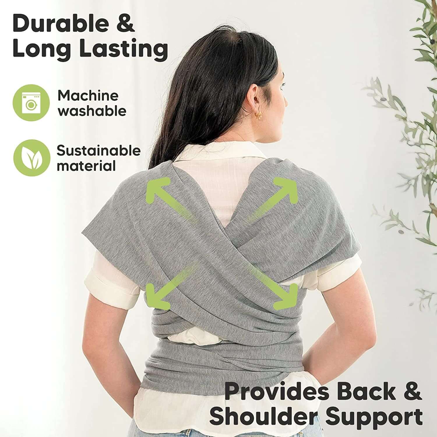 Baby Wrap Carrier - All in 1 Original Breathable Baby Sling, Lightweight,Hands Free Baby Carrier Sling, Baby Carrier Wrap, Baby Carriers for Newborn, Infant,Baby Wraps Carrier (Classic Gray)