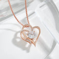 Simple Double Heart Pendant Necklace for Women Couple Stainless Steel Choker Gold Color Chain Wedding Party Friends Jewelry Gift