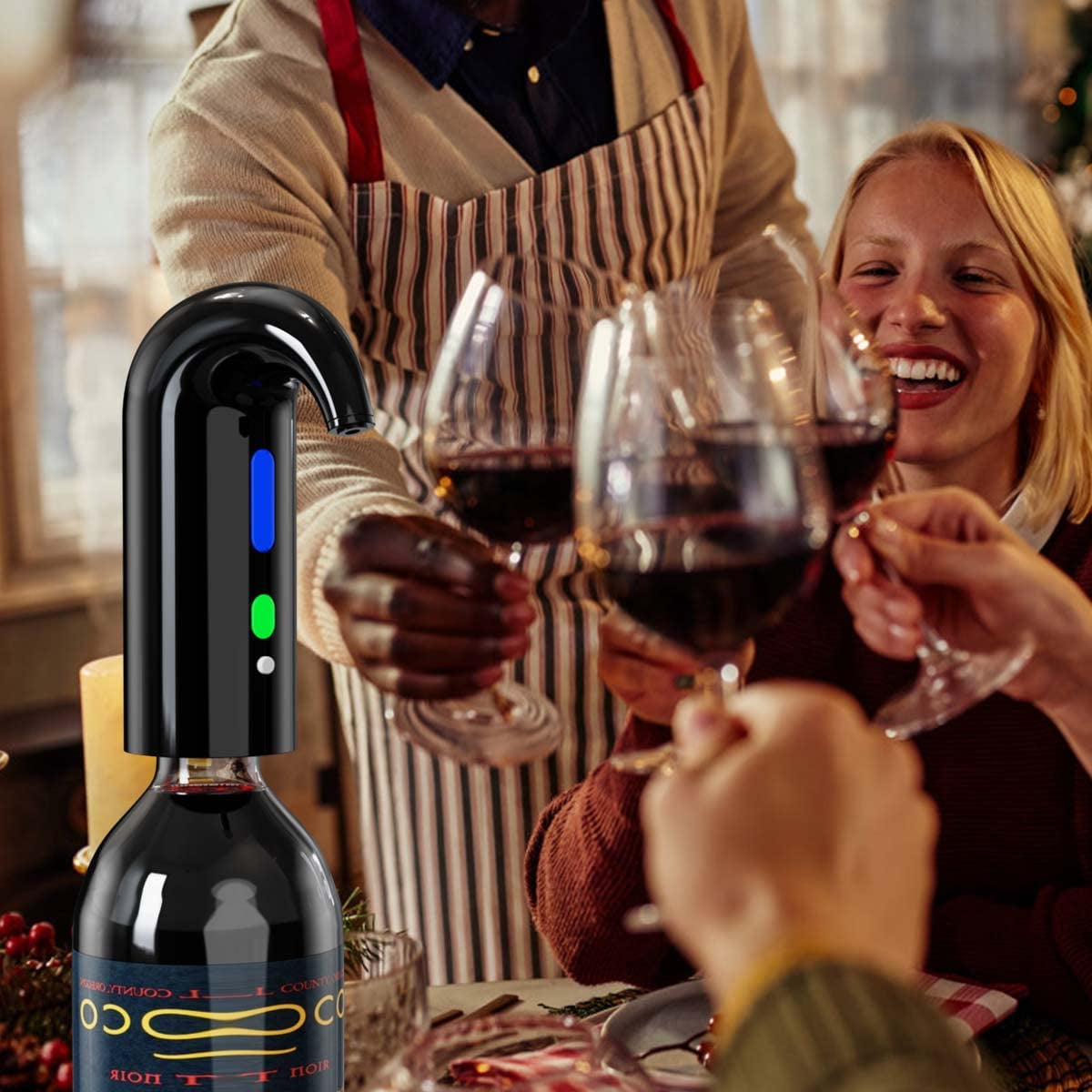 WineWave™: The Ultimate Electric Wine Aerator Experience 🍷✨Electric Wine Aerator| Wine Aeration and Decanter Wine Dispenser Spout Pourer| Wine Accessories Gift for Wine Lovers-Black