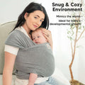 Baby Wrap Carrier - All in 1 Original Breathable Baby Sling, Lightweight,Hands Free Baby Carrier Sling, Baby Carrier Wrap, Baby Carriers for Newborn, Infant,Baby Wraps Carrier (Classic Gray)