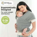 Baby Wrap Carrier - All in 1 Original Breathable Baby Sling, Lightweight,Hands Free Baby Carrier Sling, Baby Carrier Wrap, Baby Carriers for Newborn, Infant,Baby Wraps Carrier (Classic Gray)