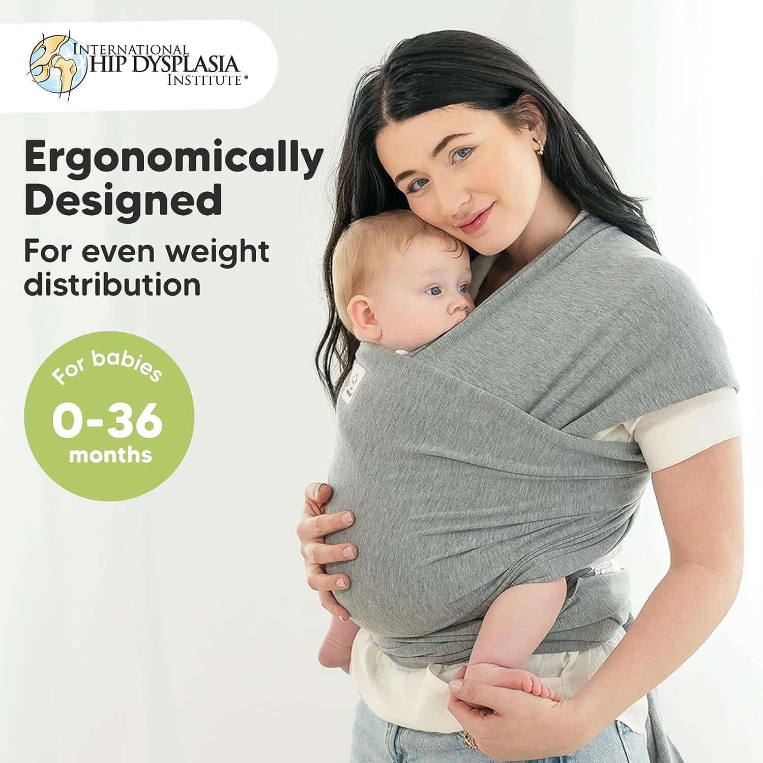 Baby Wrap Carrier - All in 1 Original Breathable Baby Sling, Lightweight,Hands Free Baby Carrier Sling, Baby Carrier Wrap, Baby Carriers for Newborn, Infant,Baby Wraps Carrier (Classic Gray)