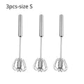 WhiskEase™: Semi-Automatic Mixer Whisk- Semi Automatic Mixer Whisk Egg Beater Stainless Steel Manual Hand Mixer Self-Turning Cream Utensils Kitchen Mixer Egg Tools