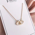 Simple Double Heart Pendant Necklace for Women Couple Stainless Steel Choker Gold Color Chain Wedding Party Friends Jewelry Gift
