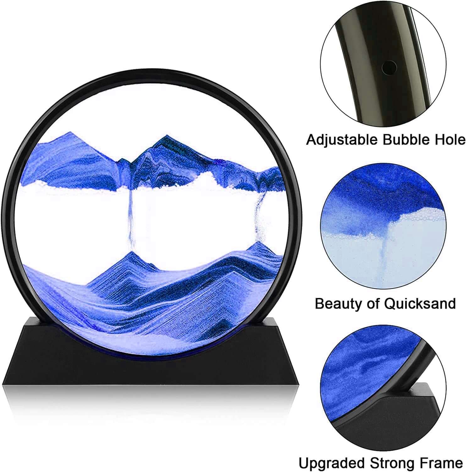 AquaZen™: 3D Deep Sea Sandscape (SIZE 12'')- Dynamic Sand Art in Round Glass, Creating Serene Motion for Relaxing Desktop or Home Office Decor"