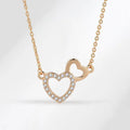 Simple Double Heart Pendant Necklace for Women Couple Stainless Steel Choker Gold Color Chain Wedding Party Friends Jewelry Gift