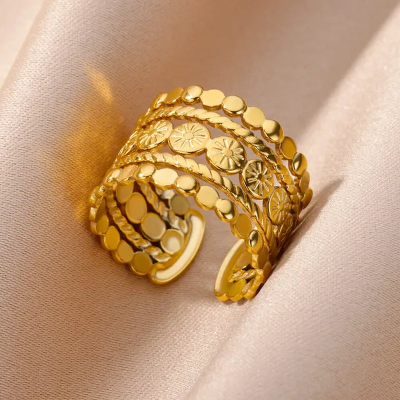  Sunflower Gold Plated Party Ring 